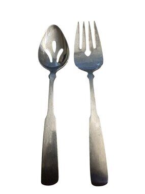 World Tableware Boston Common Serving Fork & Slotted Spoon Set Stainless Discont